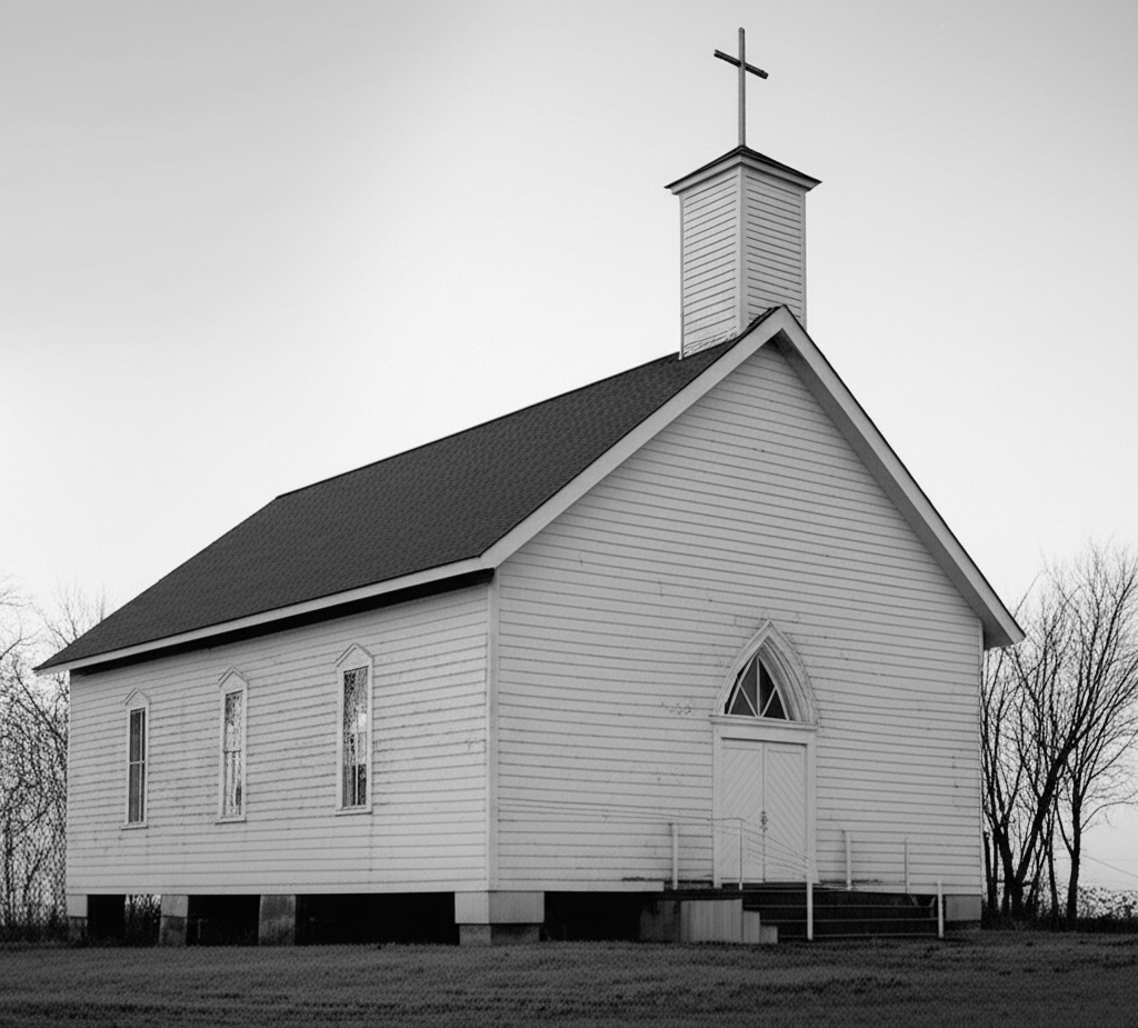 Old church building from the 1950s