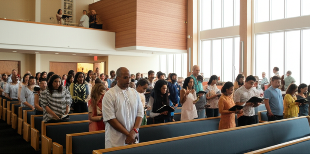 Worship service at Plains View Church
