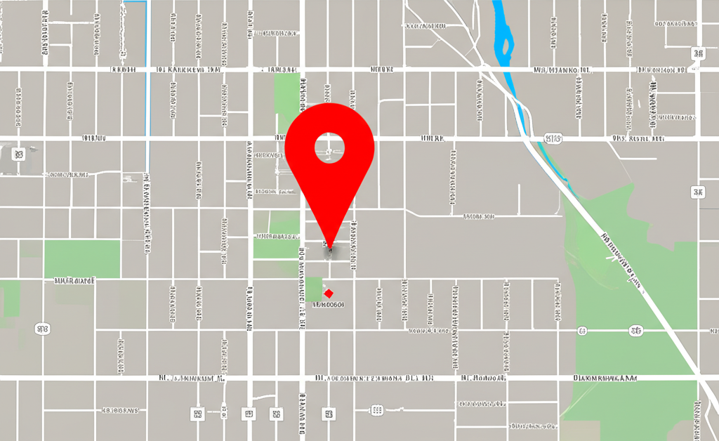 Map showing location of the church